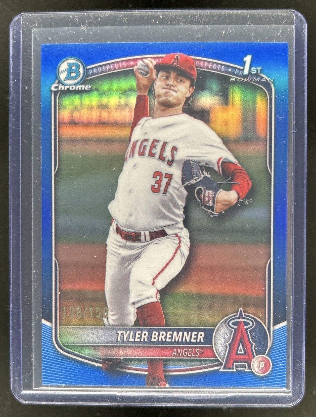 2025 Bowman Draft Tyler Bremner Chrome Blue Refractor 1st #/150 Angels