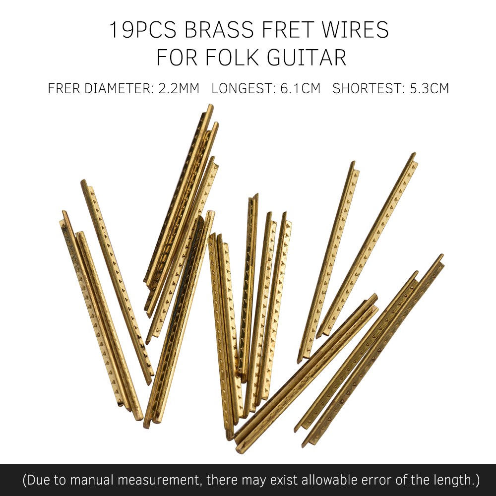 19pcs 2.2MM Brass Guitar Fret Wire Fretwires For Classic Guitar Fingerboard