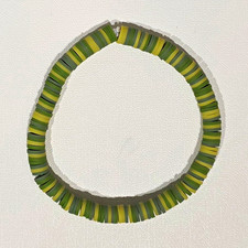 Green Round Clay Bead Stretchy Bracelet