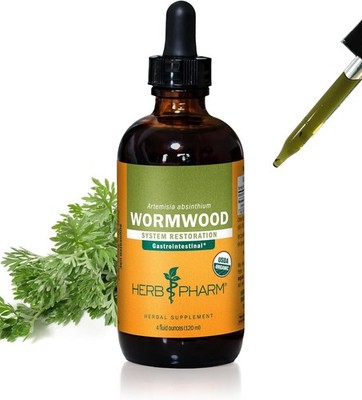Herb Pharm Certified Organic Wormwood Liquid Extract for Digestive System Supp