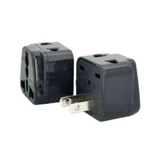 AUS to US Canada Japan Travel Adapter 2 Pin Straight Converter 250V 10A Black