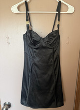 Victoria's Secret Black Full Slip S Adjustable Straps Gold Tone Underwired