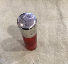 Victorian Silver Cranberry Glass Perfume Scent Bottle Birmingham 1898