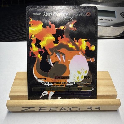 Giant Charizard GX Black Foil Fan Art Card Hp1000 fire crush 999 | eBay Giant Charizard GX Black Foil Fan Art Card Hp1000 fire crush 999 | eBay