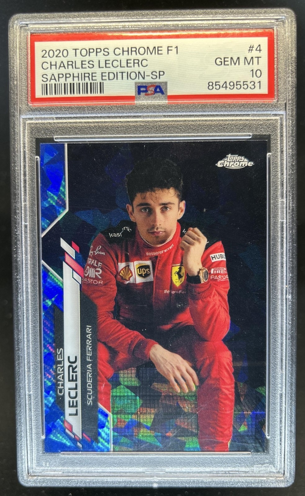 2020 Topps Chrome Sapphire F1 Formula 1 Charles LeClerc #4b PSA 10 GEM MINT