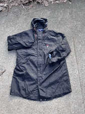 VTG Polo Sport Ralph Lauren Hooded Nylon Windbreaker Jacket Mens XL Black Soccer