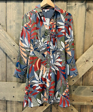 DR2 Women's XS Floral Multicolor, Long Sleeve,Gathered Front, Shirt Dress-NWT