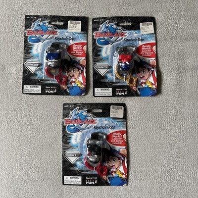 2002 Beyblade Keychain Tops LOT of 3 - DRAGOON DRANZER DRIGER Item # 1193 NEW