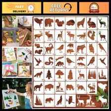 45pcs Forest Animal Stencils for Painting - Wildlife Tree Templates for Art Cr