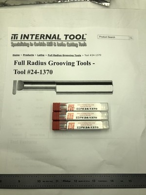 LOT OF (3) PCS Internal Tool Solid Carbide Grooving Tool EDP# 24-1370 0.3120