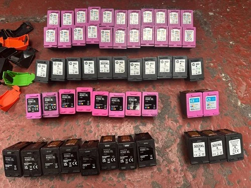 54 Empty HP Ink Cartridges 302 302XL 303 Black Tri-Colour Genuine & Mixed