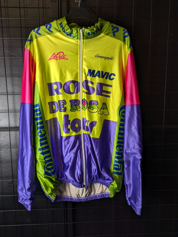 Rose Campagnolo Derosa  men's Vintage 90s Cycling long sleeve jersey size 7 - Image 2 of 4