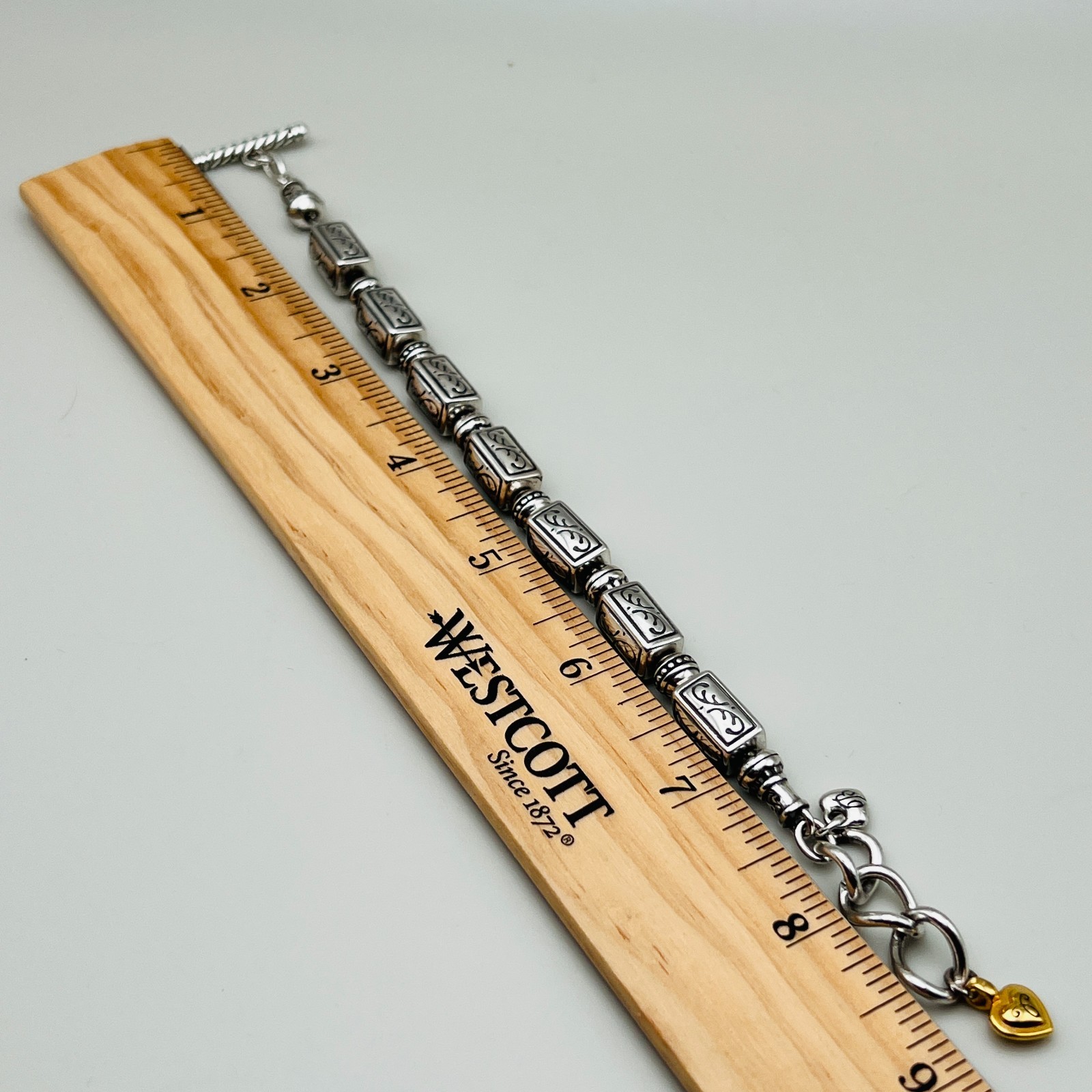 Brighton Link Bracelet Rectangular Round Engraved… - image 7