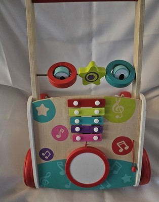 Hape My First Musical Walker Wooden Push & Pull Learning Toy for Baby & Toddler
