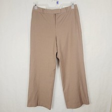 Brooks Brothers 346 camel tan wide leg trouser womens size 12 preppy old money