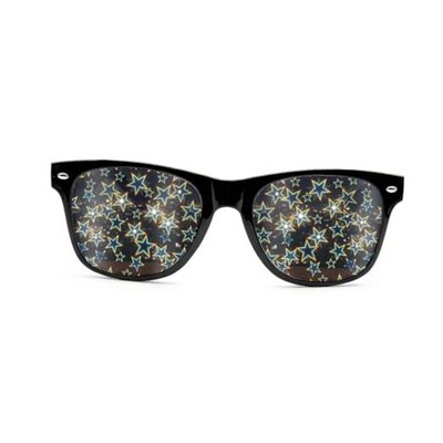 Black Frame Star Diffraction Glasses   Laser Etched for Black Frame - Star