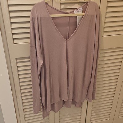 glamour farms boutique Women's Mauve V-Neck Long Sleeve Top Size XXL