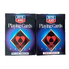 Rite Aid Playing Cards Poker Red & Blue Deck by Bicycle 52 Card Deck Sealed
