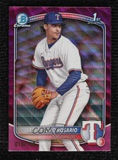 2025 Bowman Chrome Prospects Fuchsia Wave Refractor /199 Alejandro Rosario 13c1
