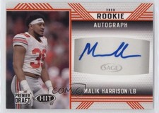 2020 Sage Hit Rookie Auto Orange Malik Harrison #A30 Auto 1u6