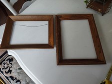 Vintage 9x12 9x13 Oak Wood Grain Picture Frame Chunky Deep Cottage Farmhouse