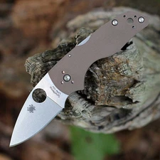 SPYDERCO LIL' NATIVE SPRINT RUN BACK LOCK FOLDING KNIFE BROWN G10 CPM-15V
