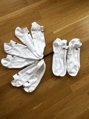 Nike Everyday Plus Cushion No Show 5 Pack White Athletic Socks Size 10-13