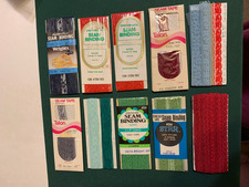 SEWING/LACE SEAM BINDING/ 7 NEW/ 9 REMNANTS'/ WRIGHTS/ TALON/ STAR/ J P COATS
