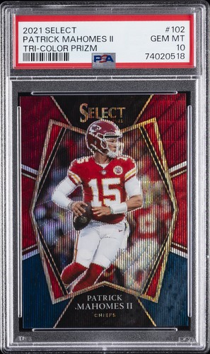 2021 PANINI SELECT TRI-COLOR PRIZM #102 PATRICK MAHOMES II 168/199 PSA 10
