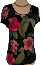 Tommy Bahama Hawaiian Floral Silk Shirt Women...