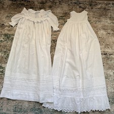 Antique Christening Baptism Gown  Slip Nightgown White Cotton Lawn