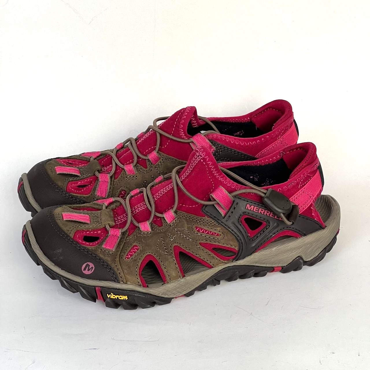Merrell Boulder fucsia Vibram sandali da trekking acqua sneakers donna taglia 8
