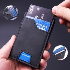 Men  s Slim Wallet with Pop-Up Card Holder  RFID Blocking   Minimalist Money Cli