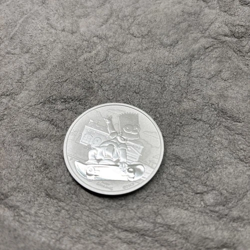 The Simpsons Bart Simpson $1 Tuvalu .999 1 Oz Silver Proof Coin in capsule.
