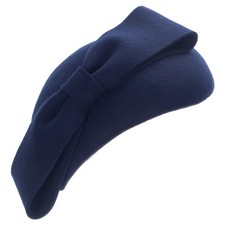 Teardrop Women 1940s Wool Felt Fascinator Hat Bow Tam Beret Casque A568