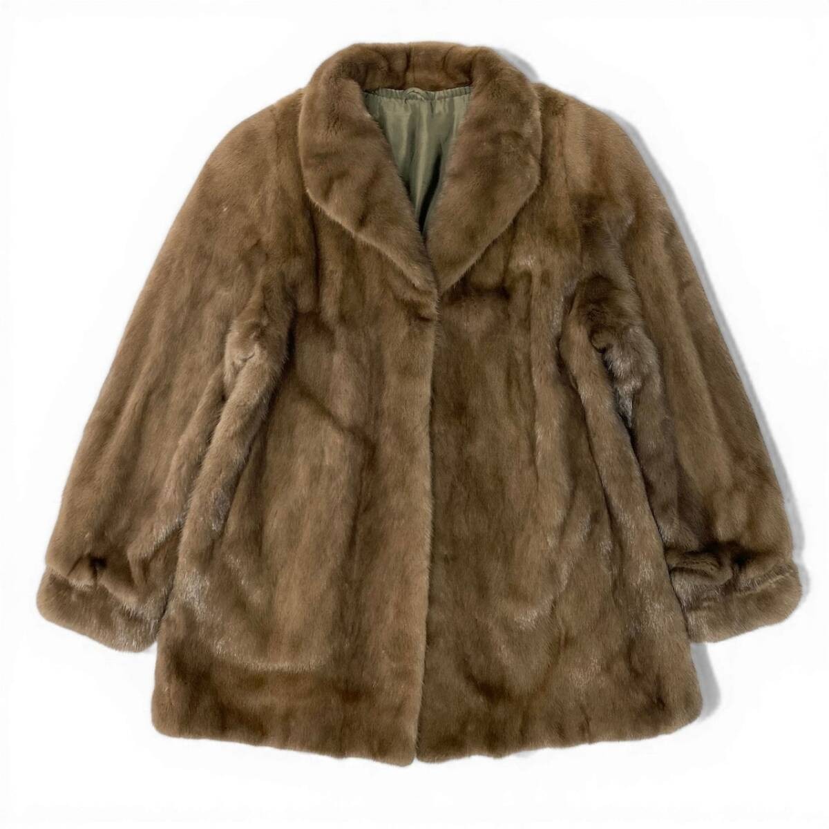SAGA MINK Blue Iris Mink Fur Coat Women Brown Size 15… - Gem