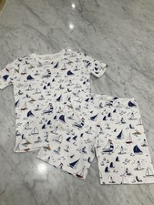 Petidoux Maisonette Nautical Sailboats Youth Sleep Set Size 12 Short Sleeve Set