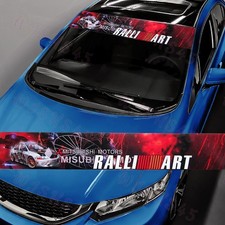 Front Window Windshield Vinyl Banner Decal Sticker For Mitsubishi Evo Ralliart