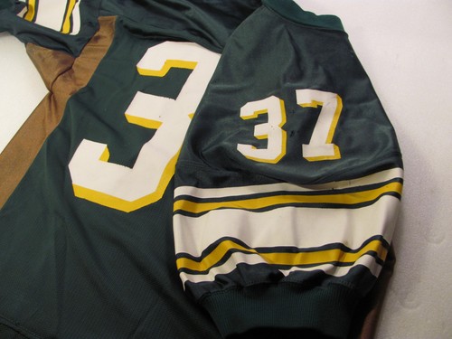 Green High School Football Jersey Mens L White Gold Numbers 37 Game Worn Vtg USA - Picture 13 of 16