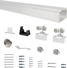 72" Aluminum Pocket Door Track Kit Commercial Grade Sliding Hardware 220lb