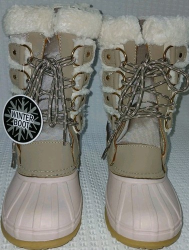 Girls Winter Snow Boots Size 3 New With Tags + Thermo-lite Technology Pink + Tan