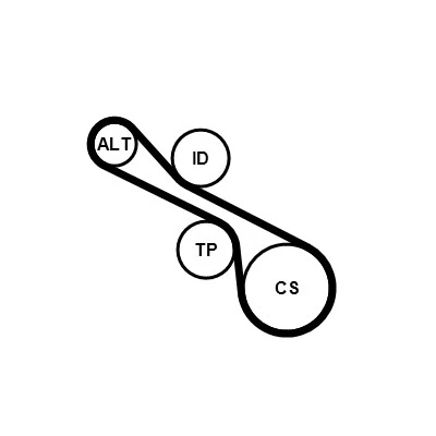 VRIBBED BELT SET 6PK1230K1 FOR VOLVO B4204T57/4204T28/4204T46/4204T45 2.0L 4cyl - Image 3 of 4