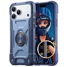 For iPhone 17 Pro Max 16 15 14 13 Shockproof TPU PC Rugged Case Ring Stand Cover