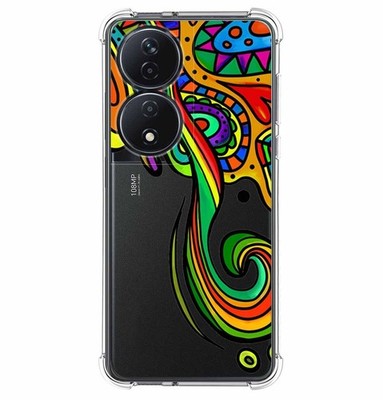 Hülle Silikon Stoßfest für Huawei Honor X7b Design Farben Muster