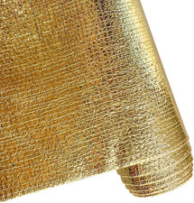 Gold Soft Metallic Embossed Textured Faux Leather, 12" 54" Thin PU Vinyl Leath