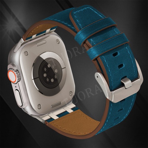 Correa de cuero y metal para Apple Watch Ultra 2 49 mm serie 10 9 8 7 SE 6 5 4 3 - Imagen 11 de 72