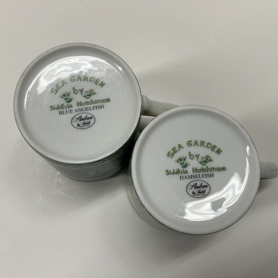 Tropical Angel Fish Japón Tazas Andrea por Sadek Mar Jardín Cerámica Café 2 Tazas Foto 4 de 4