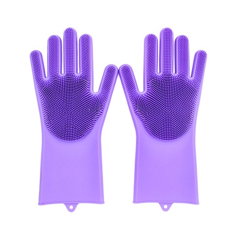 Guanti in silicone da cucina lavapiatti tamponi pulizia gomma strumento ecologico - Foto 25 di 26