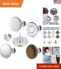 8 Adjustable Metal Button Pins for Easy Jean Waist Adjustments - No Sew Needed!