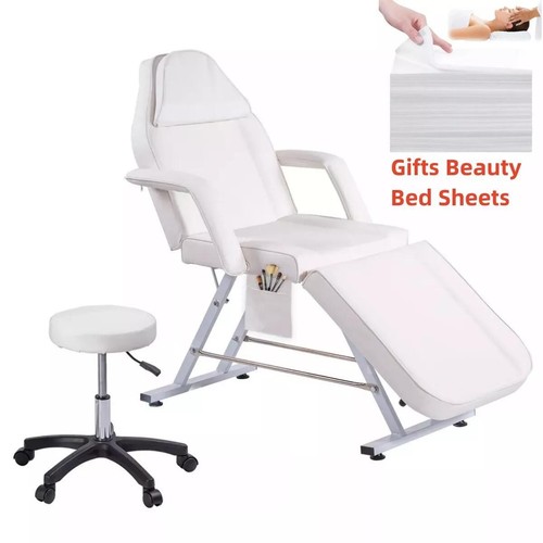 Adjust Massage Table Spa Bed Facial Tattoo Therapy Salon Chair with Stool Chair - Picture 3 of 43